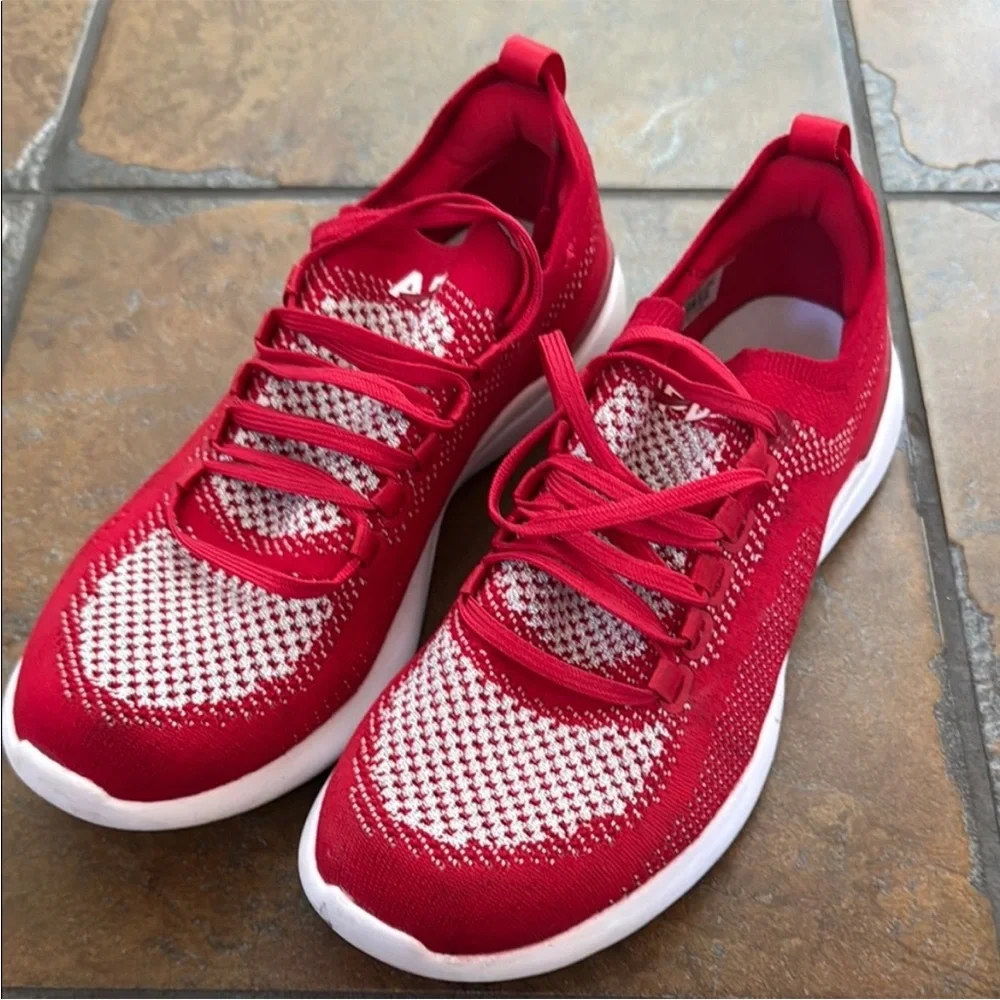 APL Techloom Breeze Running Shoes Sneakers Red Silver White 7 lightweight - Picture 3 of 9